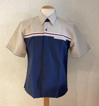 Workershirt beige / blau
