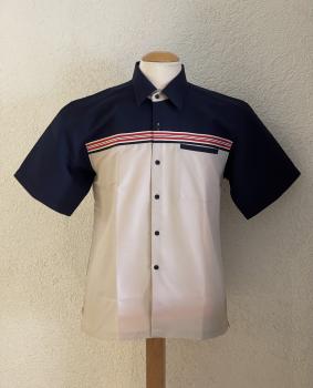 Workershirt Blau / Beige