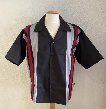 Workershirt schwarz / grau / rot