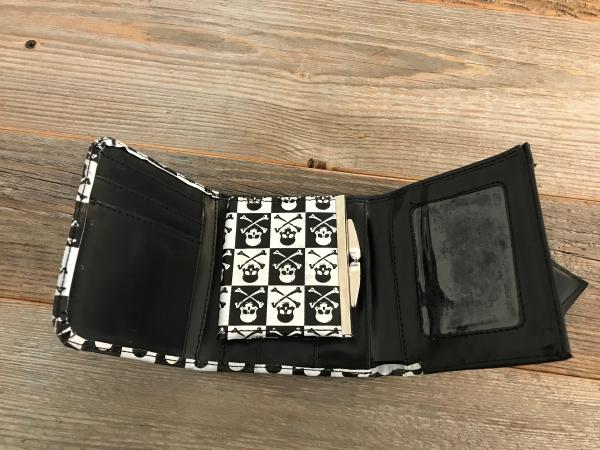 Geldbeutel Totenkopf schwarz/ weiss/ rot