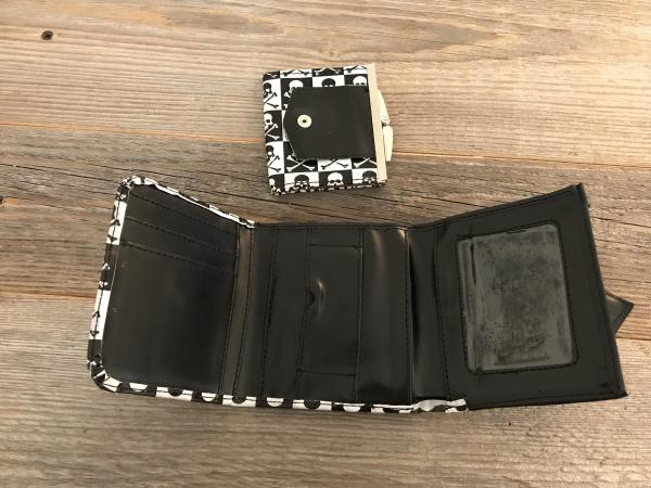 Geldbeutel Totenkopf schwarz/ weiss/ rot