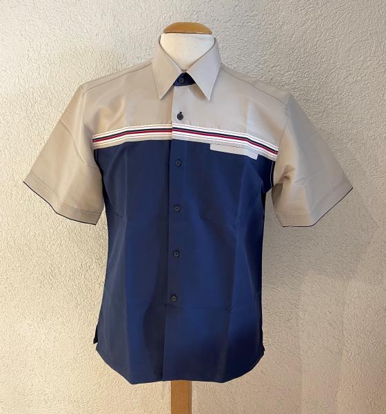 Workershirt beige / blau