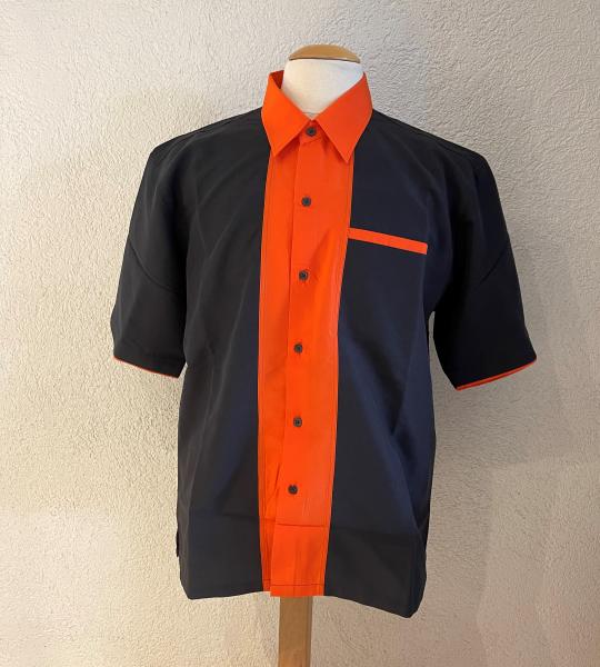 Workershirt schwarz/ orange