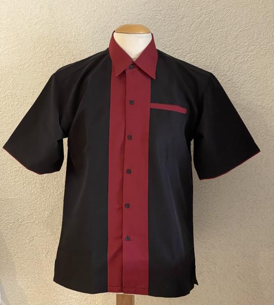 Workershirt schwarz / bordeaux