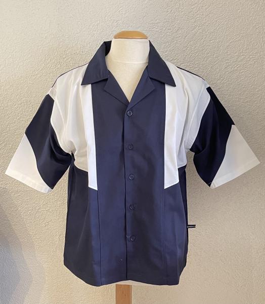 Workershirt dunkelblau / weiss