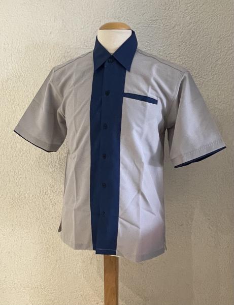 Workershirt grau / blau